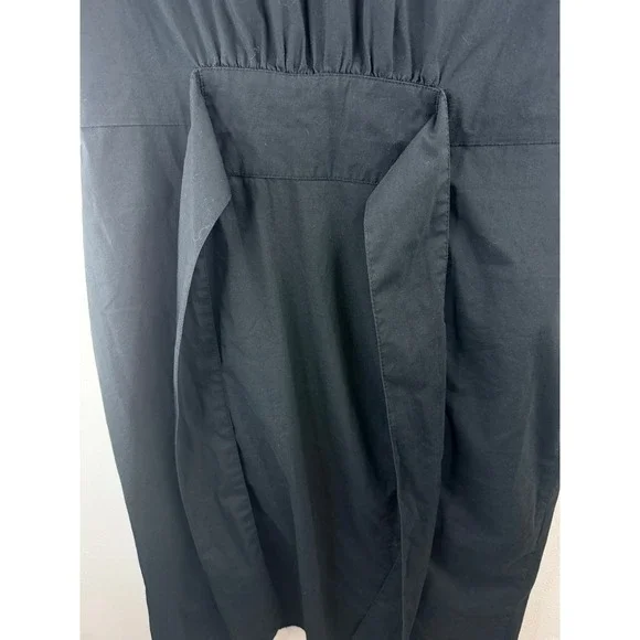 Banana Republic Black Utility Shirt Dress Short Sleeve Button Front Waist Tie Sm - Picture 4 of 12